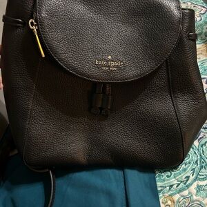 Kate Spade Black Textured Backpack